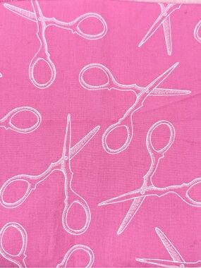 Snippits Scissor Pink Print Cotton Fabric Sarah Fielke Windham Fabrics 2 yards